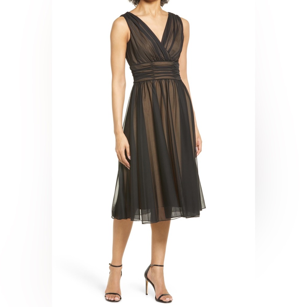 Nordstrom’s Connected Apparel Dressy Sheer Fit & Flare Dress Size 14